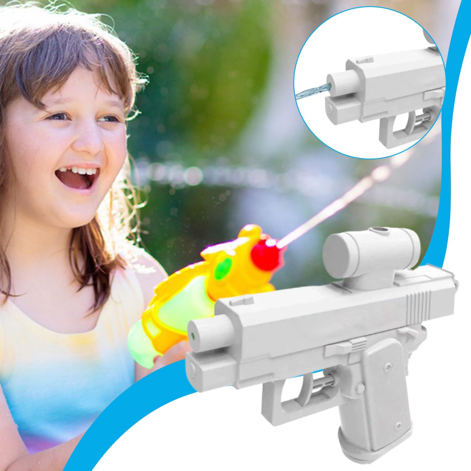 Prank dwukierunkowy pistolet na wodę, odwrócony spray do wody Squirter Toys | Zabawka do wyciskania wody | Pistolet na wodę może być używany z przodu i z tyłu, latem na świeżym powietrzu, do kąpieli