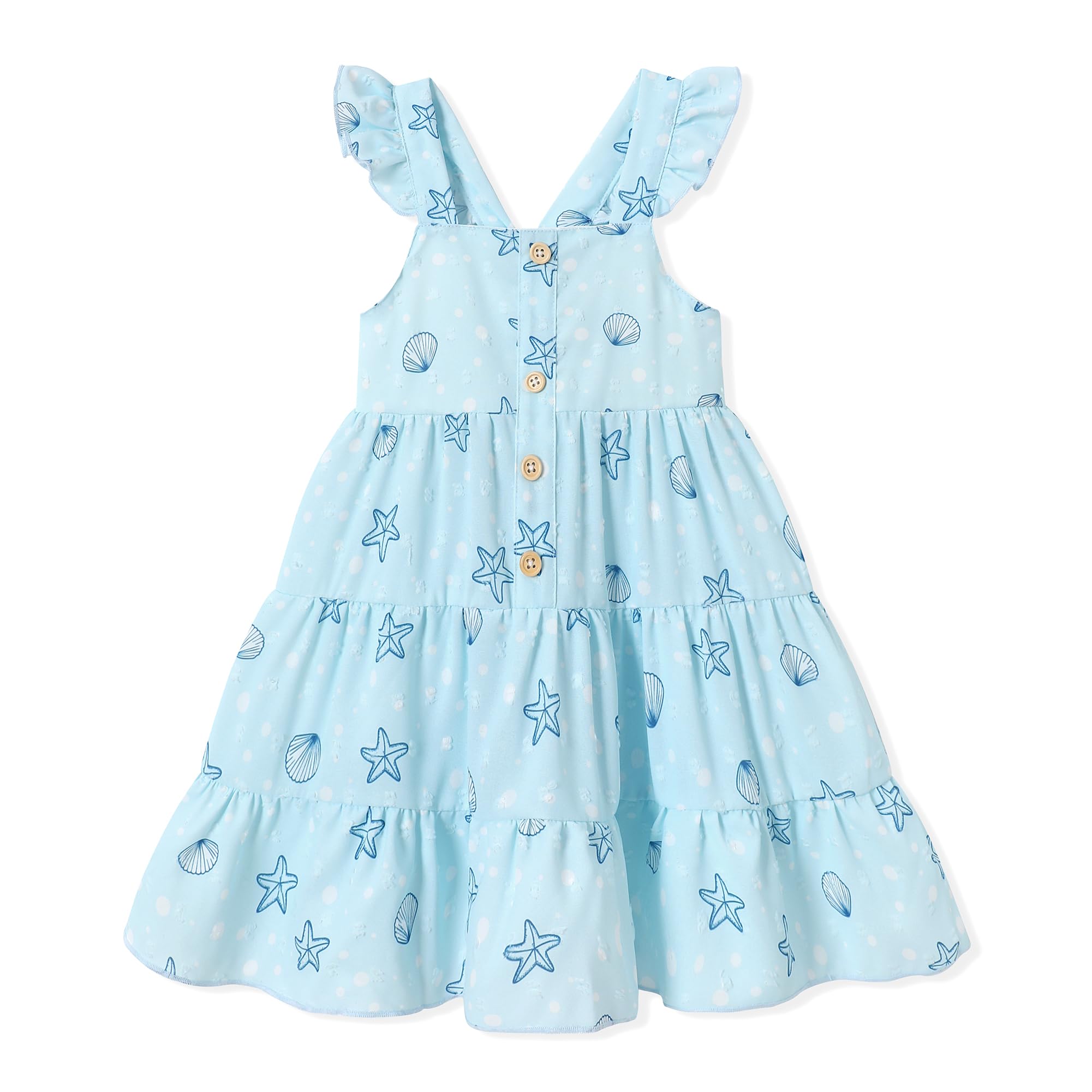 DeeFant Toddler Girl Dress Summer Baby Girls Dresses 2025 Fly Sleeve Casual Floral Princess Toddler Dresses