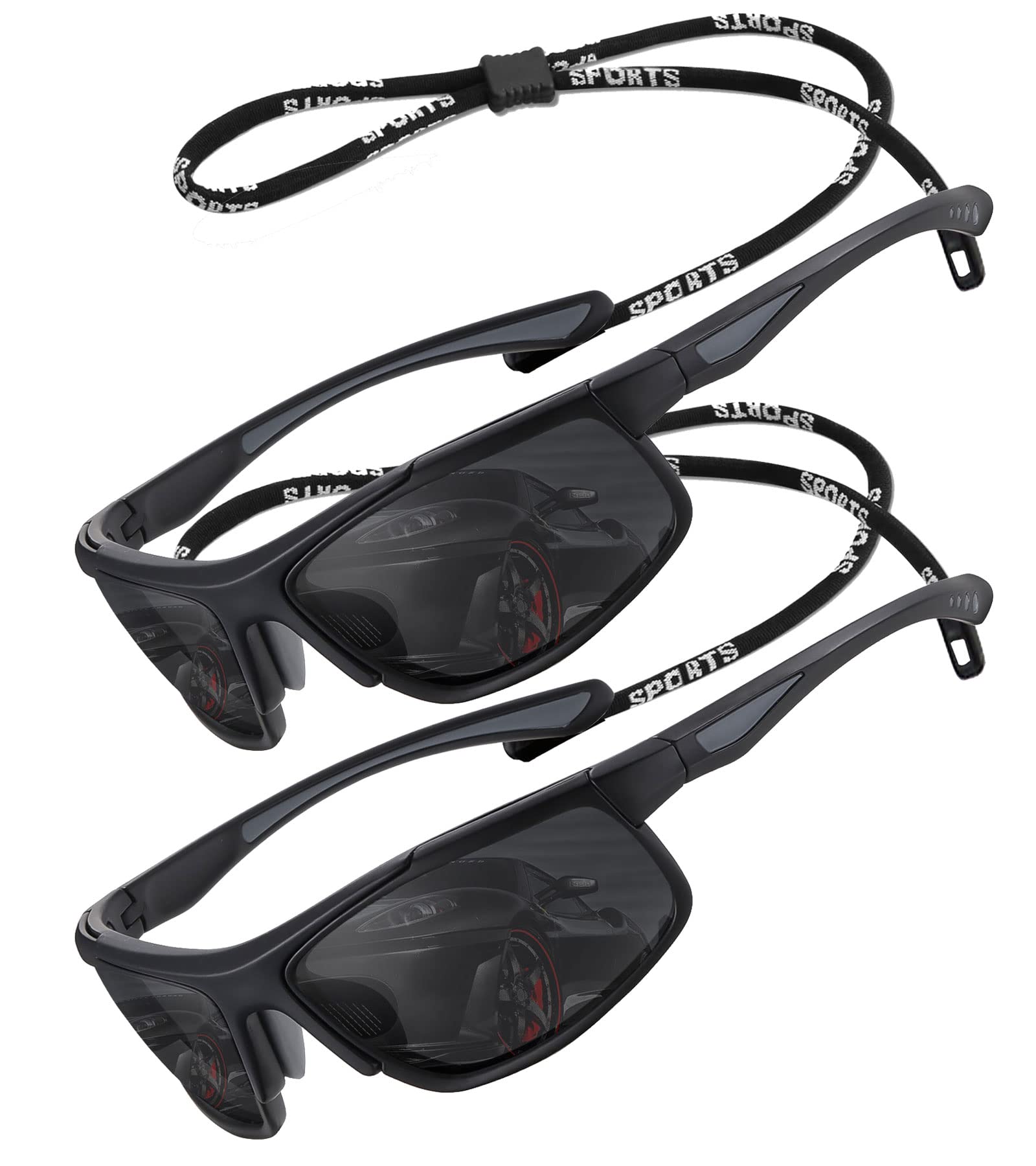 Perfectmiaoxuan Occhiali da sole polarizzati per uomo donna ciclismo montagna trekking guida pesca arrampicata sportivi Le vacanze Viaggi cordino occhiali Protezione UV