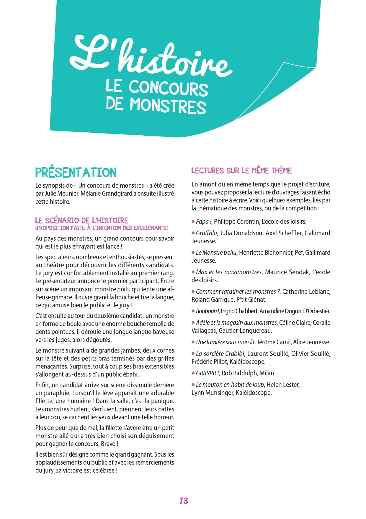 Histoires à écrire CP - CE1 - Le concours de monstres (+ ressources numériques)