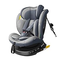 Reecle I-Size 360 Girevole Seggiolino Auto con ISOFIX, 40-150cm(Gruppo 0 + 1, 2, 3, 0-36 kg), ca. 0-12 anni (Grigio)