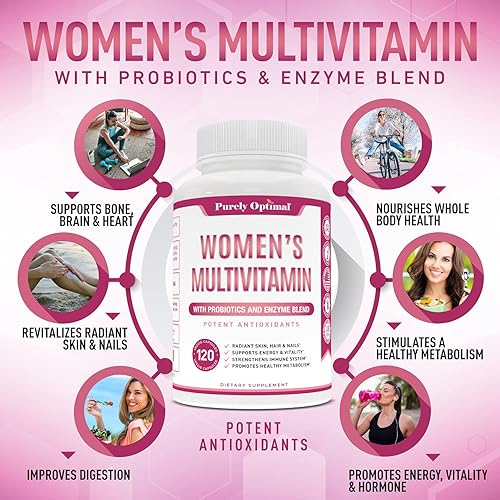 Miniatura 5 de Purely Optimal Cápsulas de péptidos de colágeno múltiple prémium (tipos I, II, III, V, X) + multivitamínico premium para mujeres