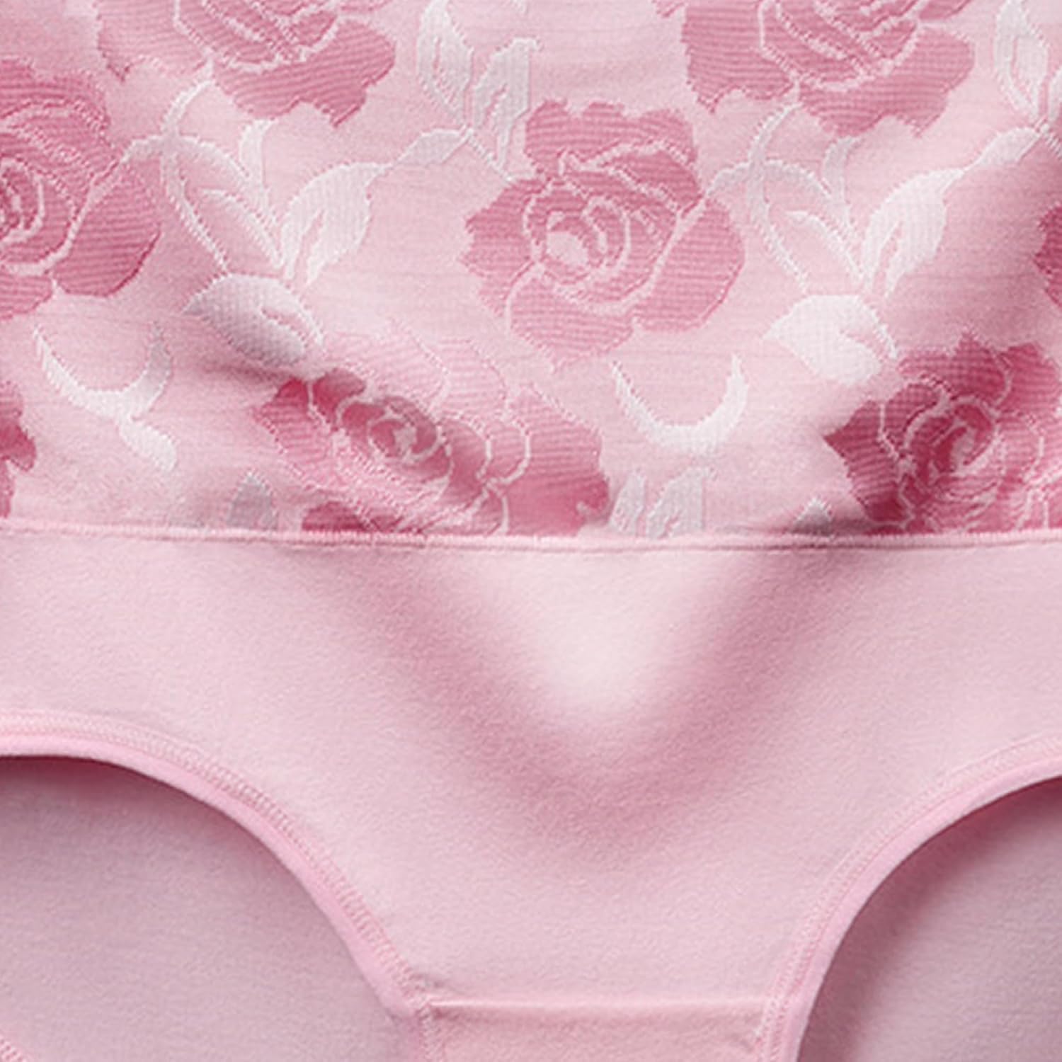 DGHM-JLMY Rose Jacquard Ladies Panty Multipack High Waist Plus Size Stretch Underwear Print Cotton Underwear Hipster Briefs