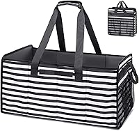 Vista 9 de Muzale Bolsa de mano extragrande con marco de alambre, plegable, reutilizable, bolsas de compras resistentes para comestibles con asas, organizador