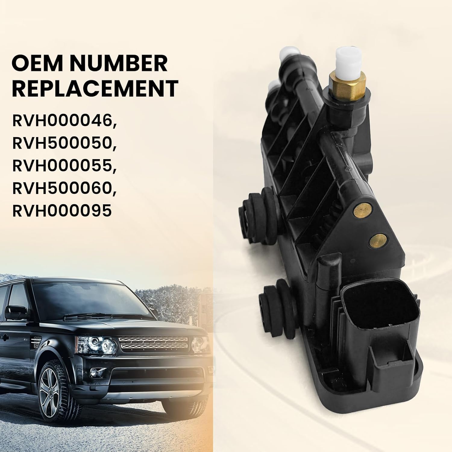 MILLISEC Air Suspension Valve Block Compatible with 2004-2017 Land Rover L322/ Sport L320/Discover 3/ Discover 4, Control Valves OE Replace# RVH000046, RVH500050, RVH000055