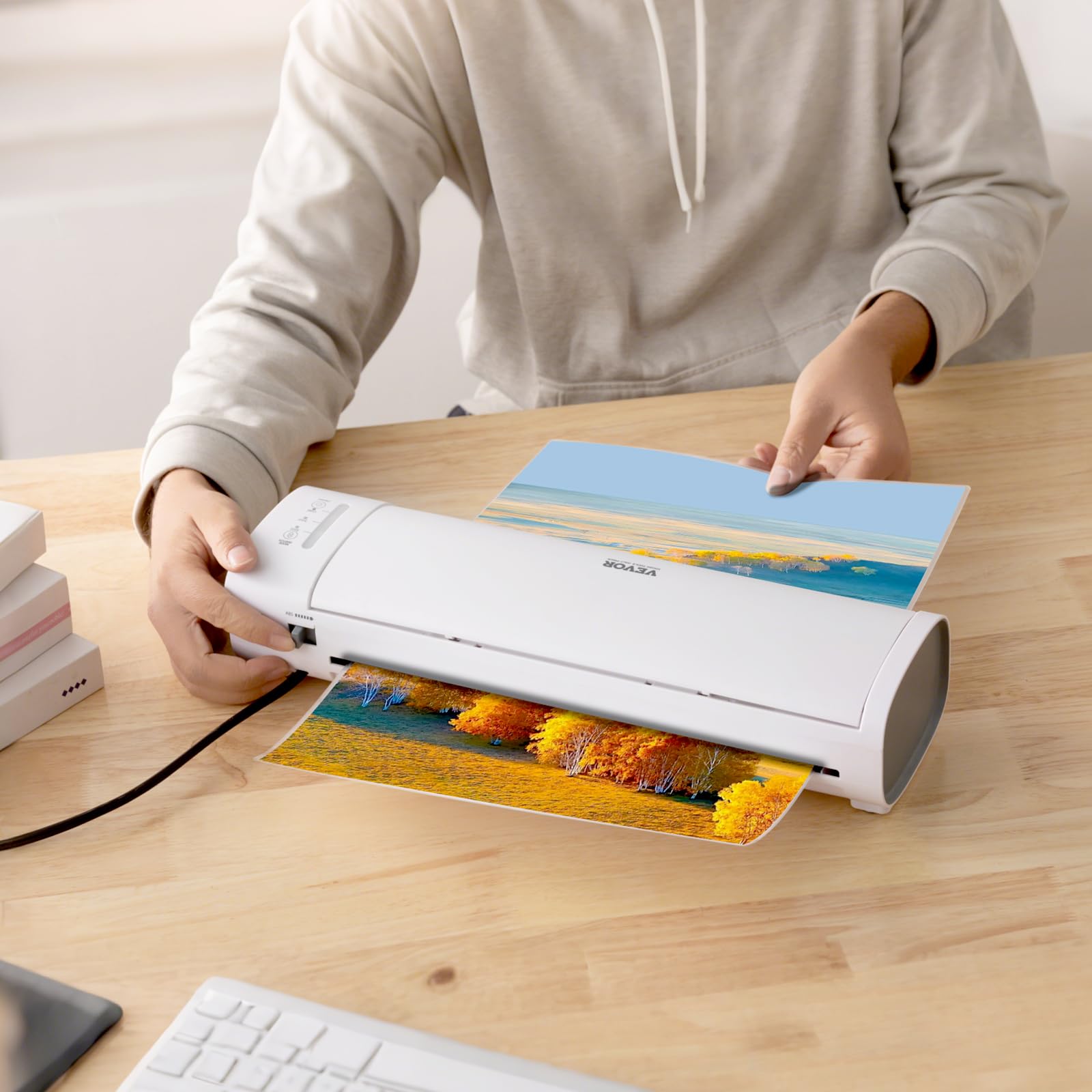 VEVOR Plastificatrice a caldo e a freddo per formati di carta A3, riscaldamento rapido 1 minuto, plastificatrice termica, spessore 3-5 mil, ideale per casa, ufficio,