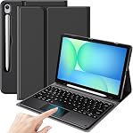 ProCase Keyboard Case with Touchpad for Galaxy Tab S10 FE/S10 Lite/S9 FE 10.9-Inch, Tab S9 11", Detachable Wireless Keyboard Folio Cover with Pencil Holder, Type-C Charging -Black