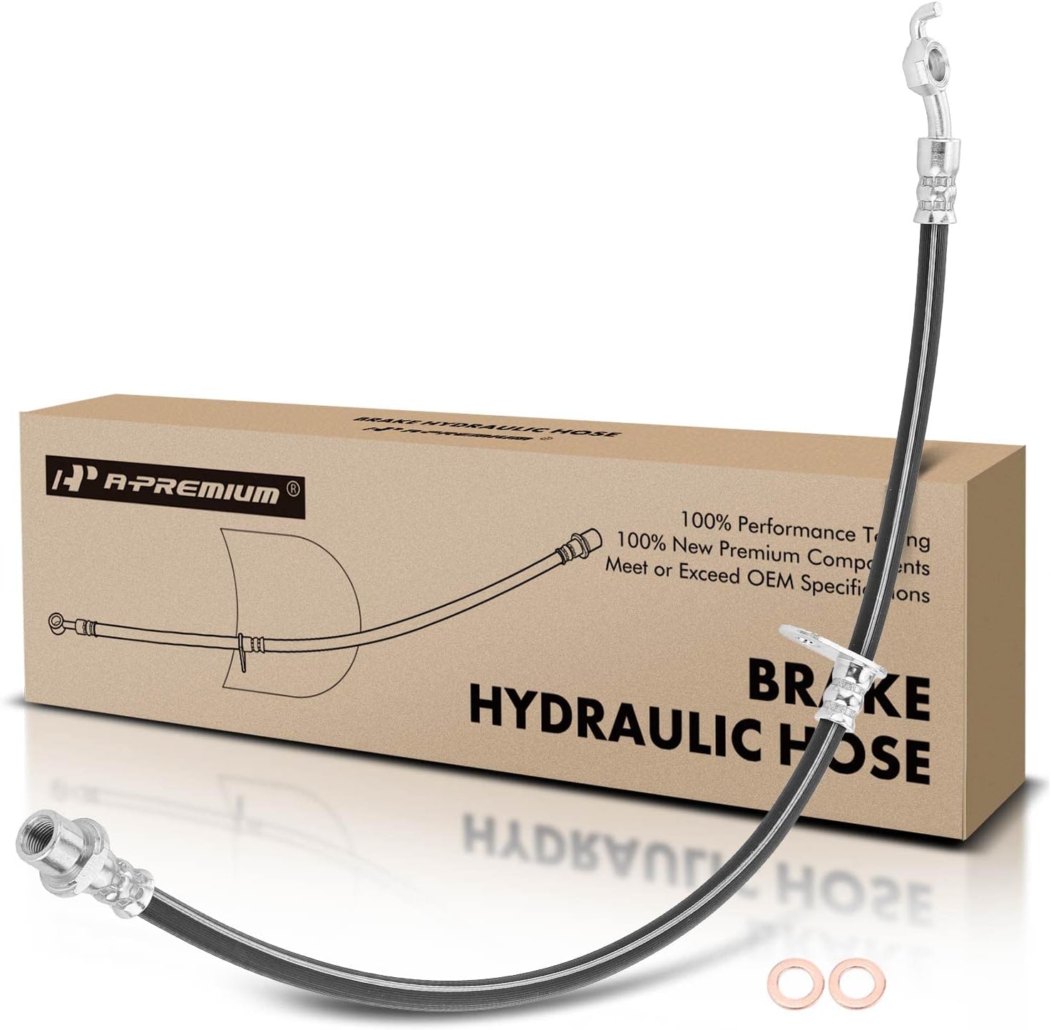 A-Premium Front Driver Brake Hydraulic Hose Compatible with Select Toyota Models - Tacoma 1995-2004, Hilux 2004-2008 - Replace# 9094702B42