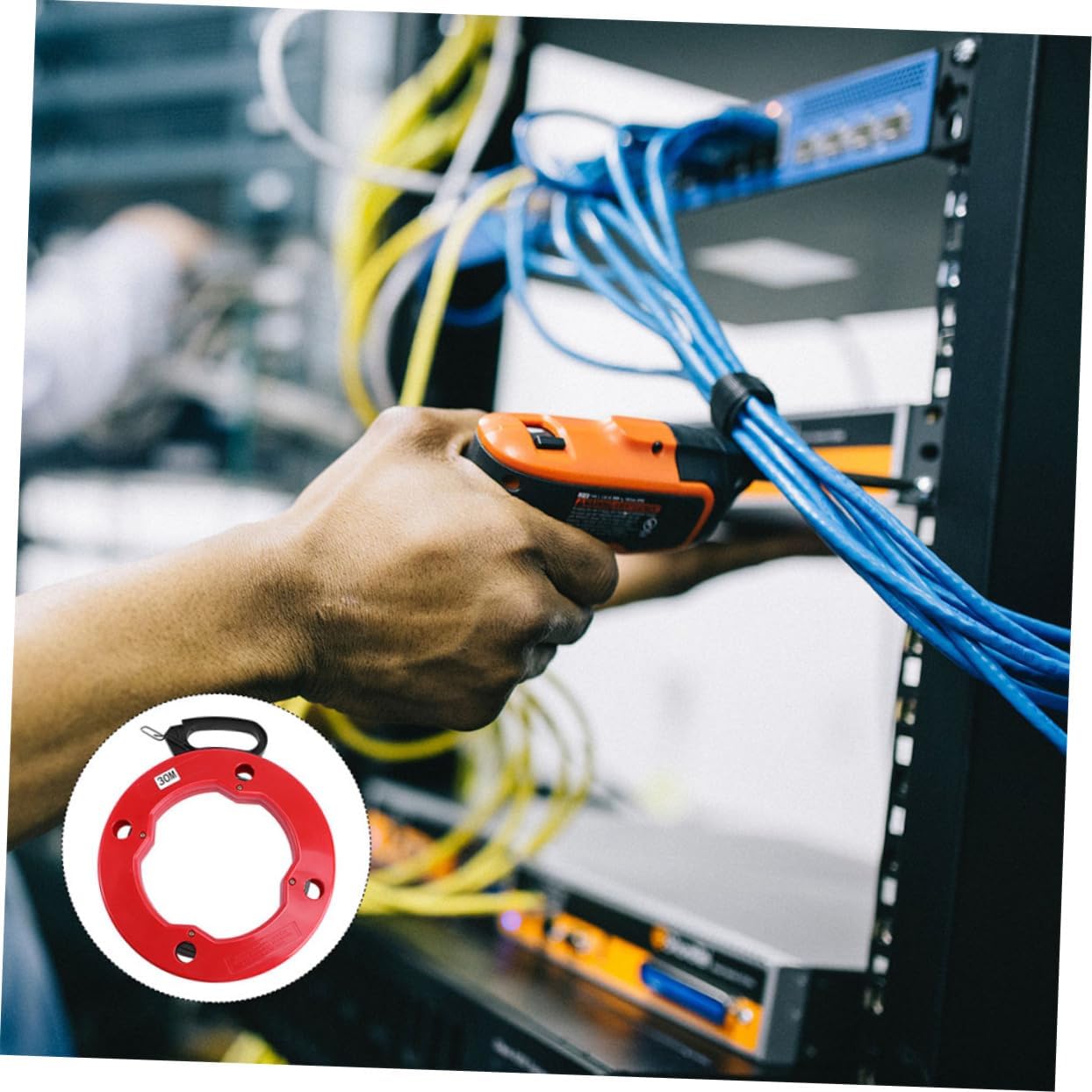 Fish Tape Wire Puller Cable Pulling Tool for Electricians Easy High Visibility Design for Efficient Wire Fishing Tasks