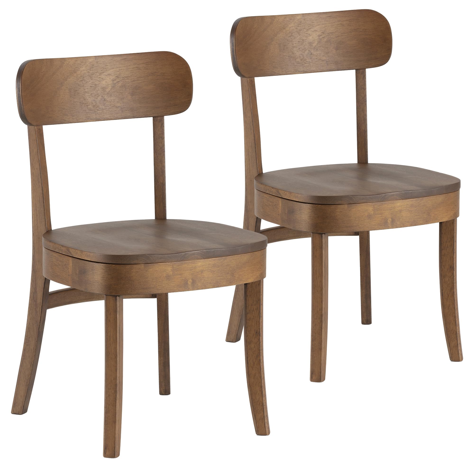 HOMN LIVING Pack 2 sillas Nala Color Nogal, Madera Maciza, 45,5 cm (Ancho) 49 cm (Profundo) 83 cm (Alto)