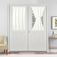 Vista 20 de Hiasan Cortinas francesas para puerta de privacidad, cortina frontal semitransparente con bolsillo para barra para ventana de puerta, 1 panel