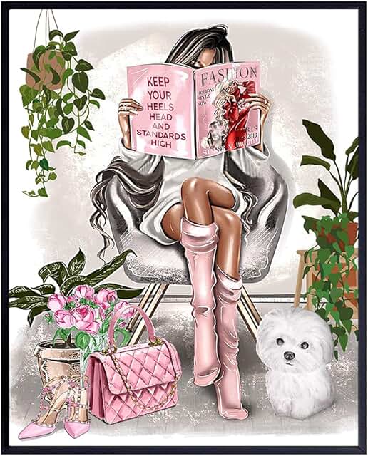 Glam Fashion Wall Decor - African American Wall Art - Black Woman - Desi...