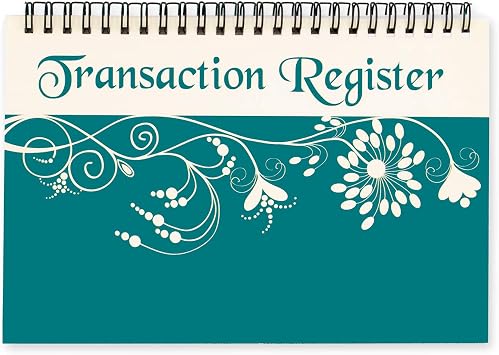 Top Spiral Bound Floral Filigree Checkbook/Transaction Register