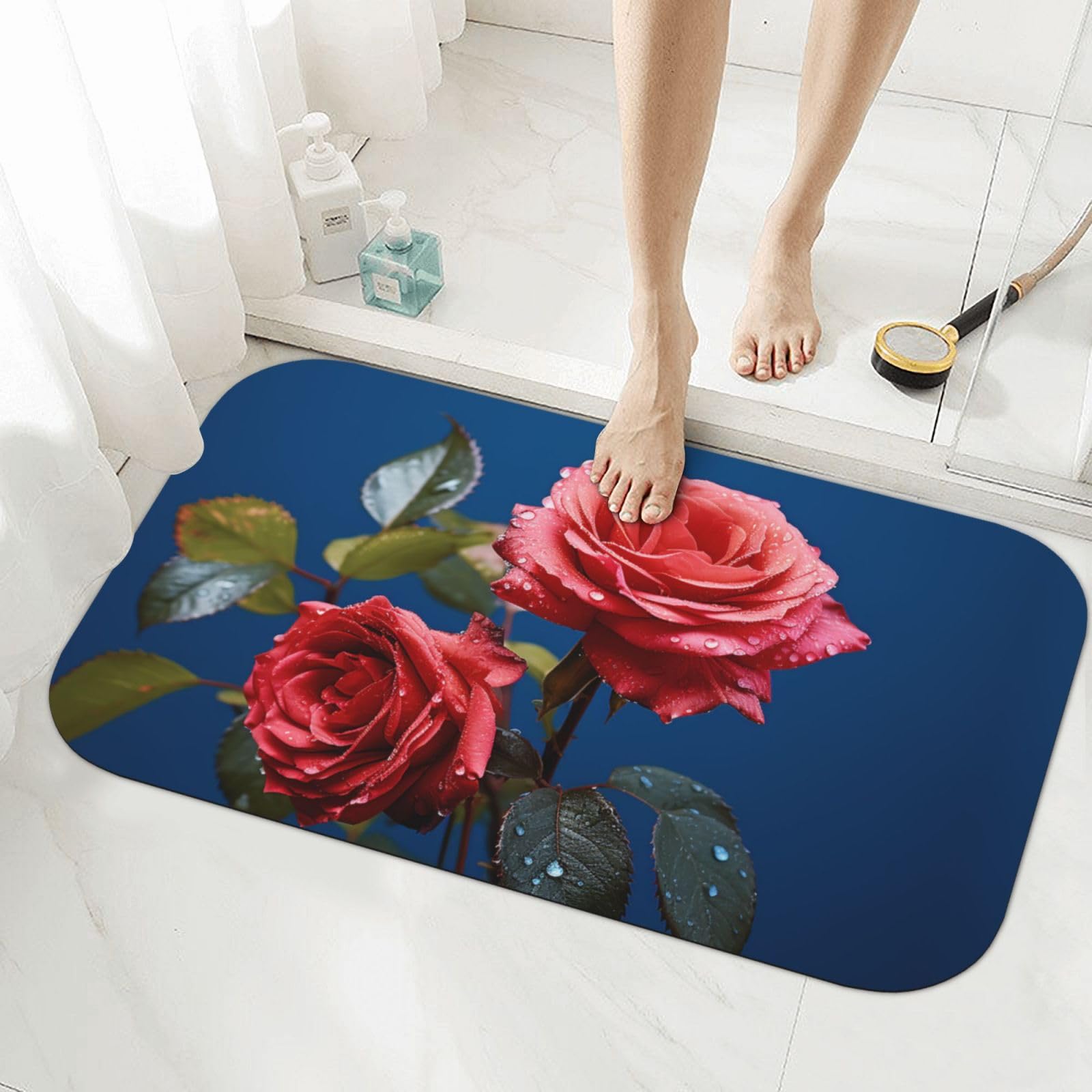 Tapis de sol de salle de bain en pierre anti glissade et anti humidité