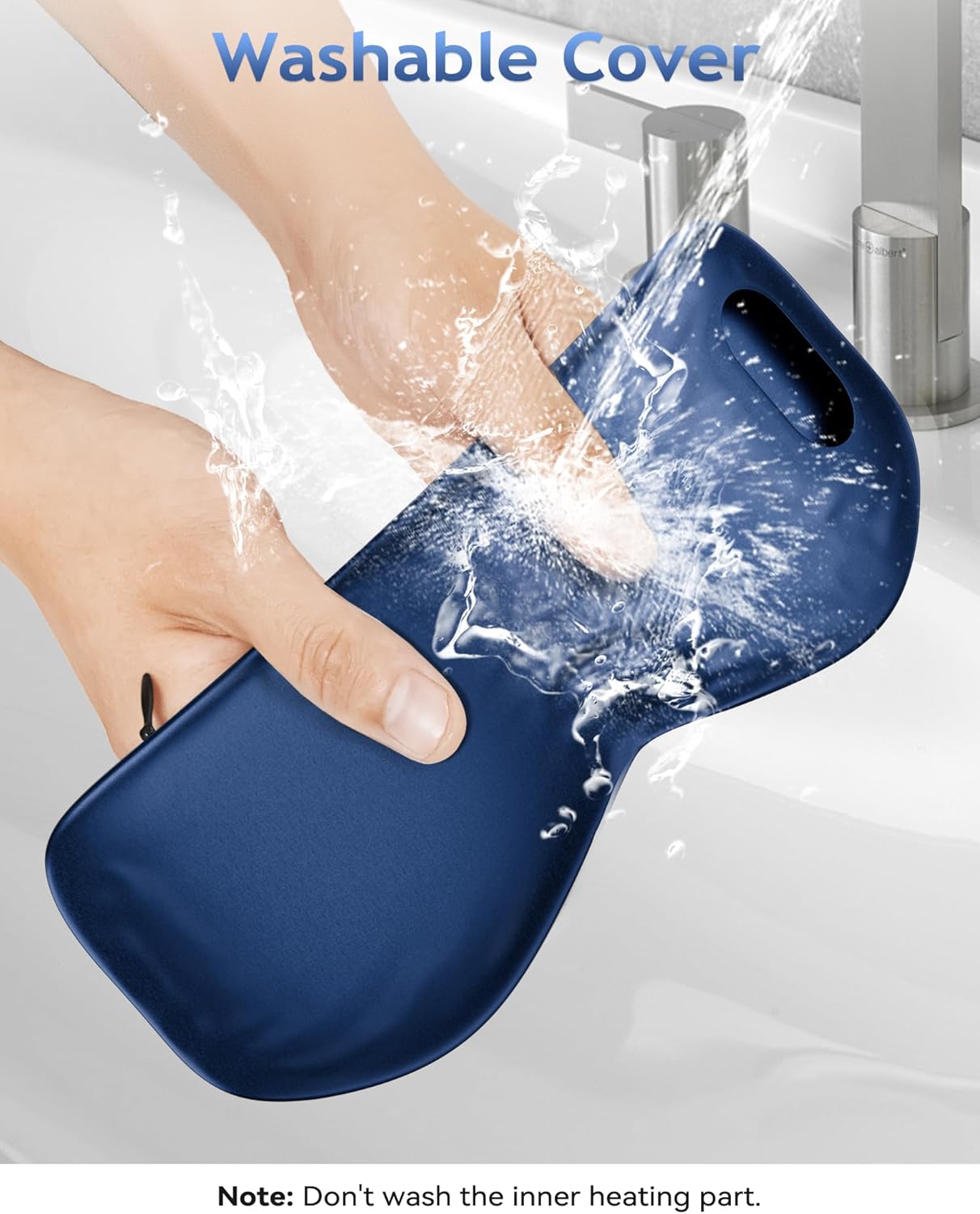 Heated Eye Mask with Massager, Cordless Silk Heating Eye Mask for Dry Eyes, Electric Warm Eye Compress for Sleep, Stye, Eyestrain, Washable Eye Heating Pad for Travel, Office, Home, Rechargeable, Blue