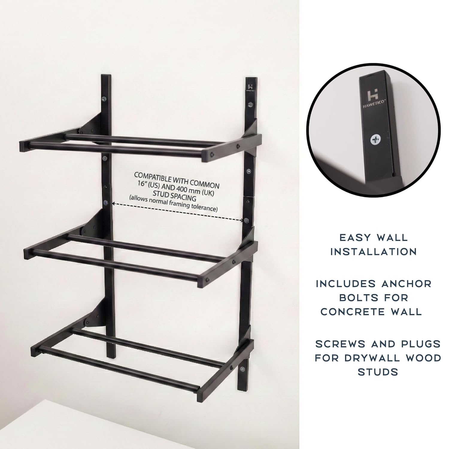 3D Printer Filament Storage Rack, Studio,Office Workshop 3-Tier Wall-Mounted Space Saving Holder, Modular Metal Spool Shelf Organizer, for PLA/ABS/TPU Rolls