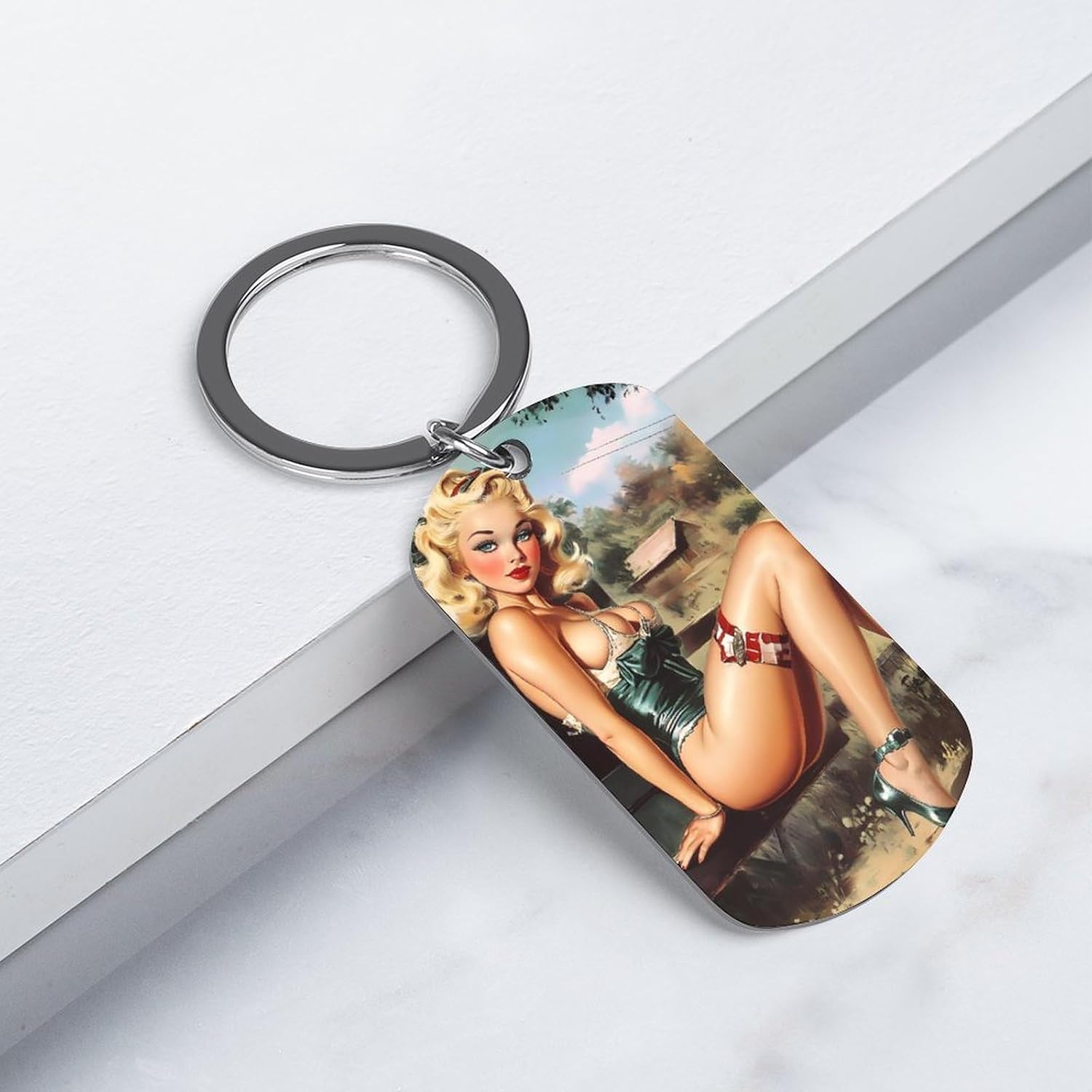 1950s Vintage Pin-up-Girls Letter Mail Box Custom Keychains for Men Women Funny Key Chain Accessory Purse Bag Pet Charms Gifts image 3