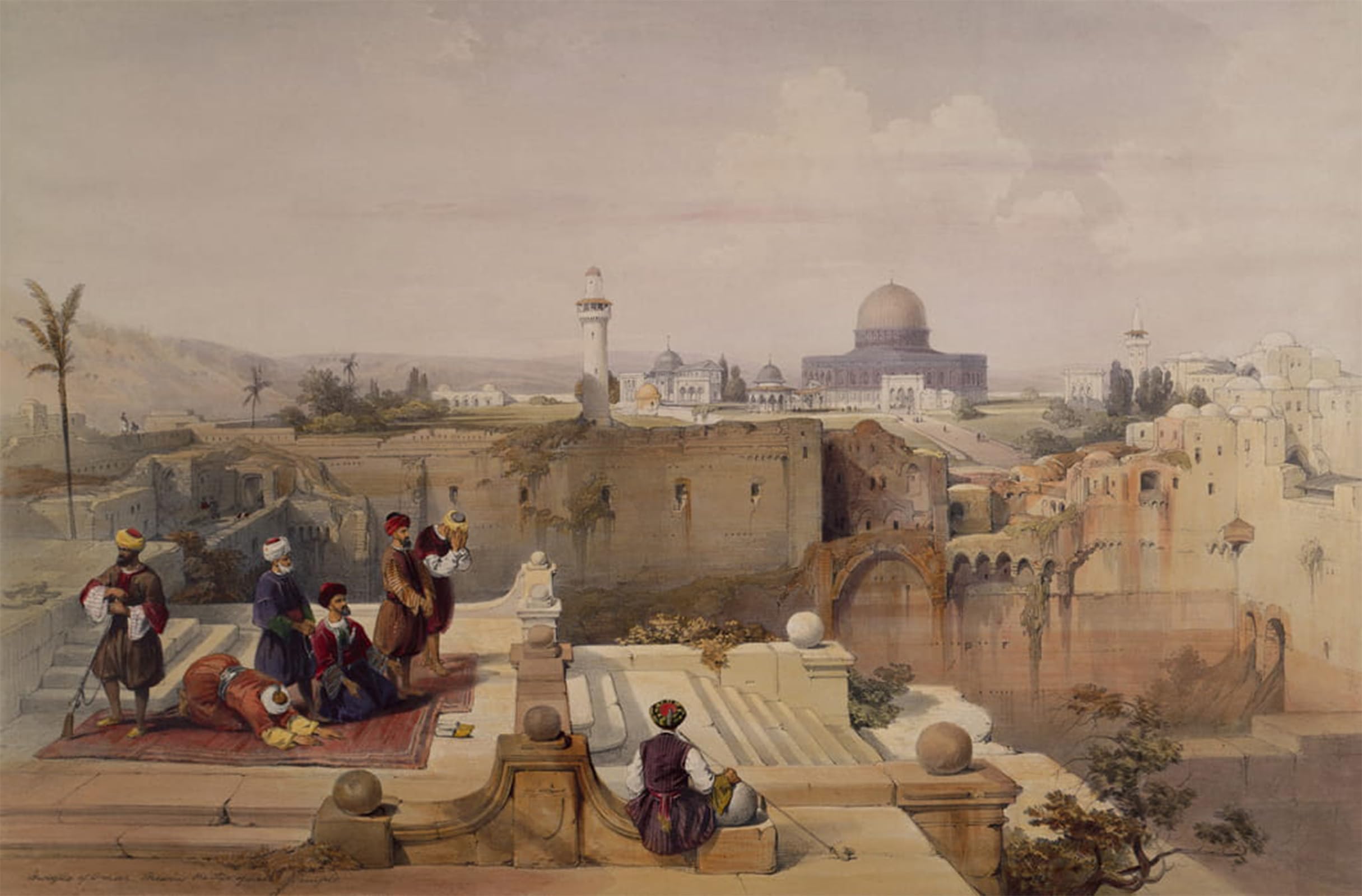ARTXLXXBN Famous Prints Artwork Pictures Poster Painting Art the Holy Land by David Roberts Artwork Landscape Pictures for Home Decor 60x90cm