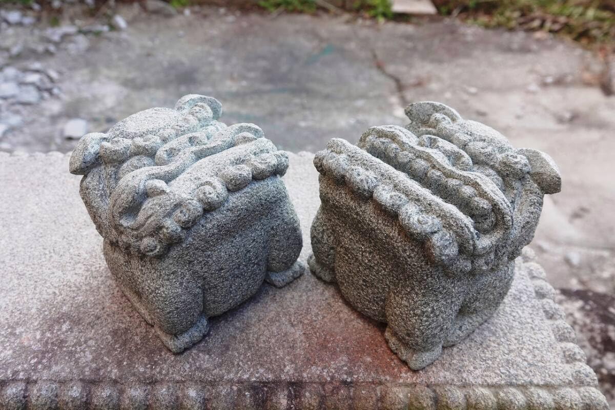 Amazon.co.jp: 狛Q 獅子狛犬 シーサー 石彫刻六面彫り オリジナル 魔