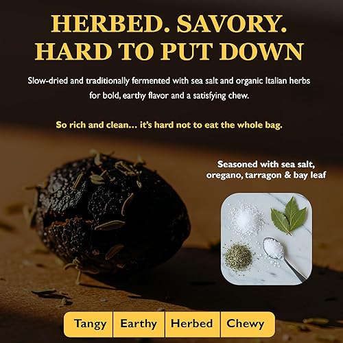 Miniatura 5 de Natural Zing - Aceitunas negras secas peruanas orgánicas, crudas, sin hueso e infundidas con hierbas con rico sabor para aperitivos, cocina