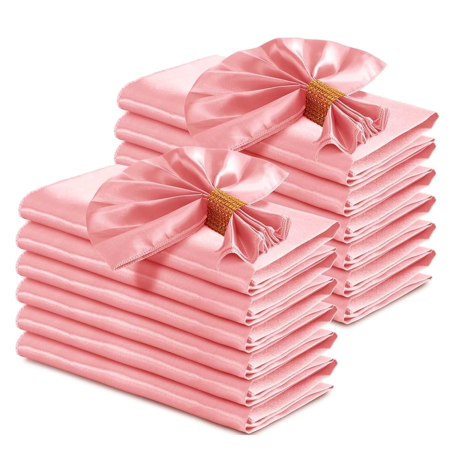 Cloth Dinner Table Napkins, Satin Dinner Napkins for Wedding Multicolor 12 Pieces 30x30 cm(Black 1)