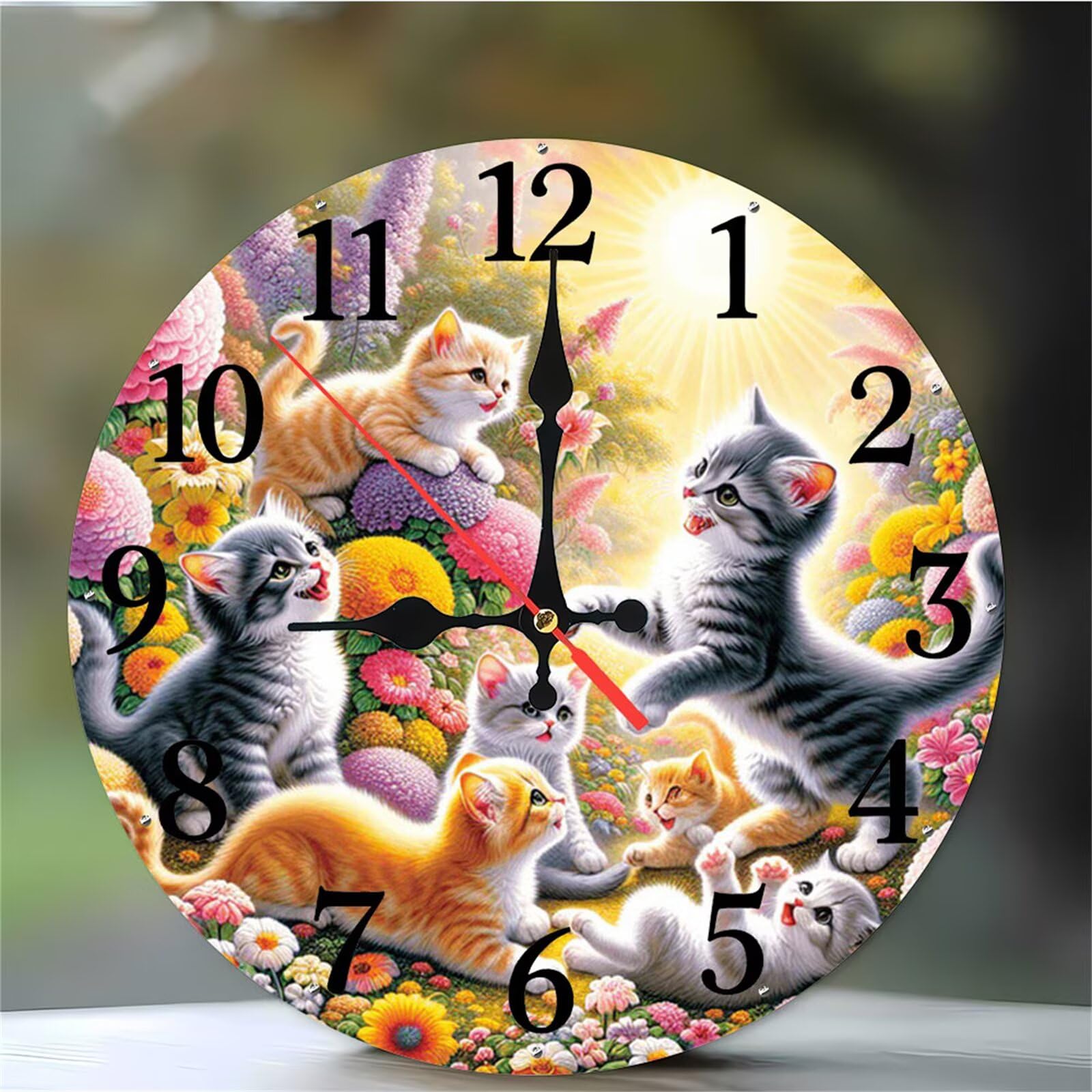 Horloge murale chatons silencieuse de 30cm pour en finir avec le tic-tac