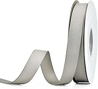 Vista 7 de Rollo de cinta de grogrén sólido YAMA de 5/8 pulgadas - 25 yardas para cintas de envolver regalos, blanco