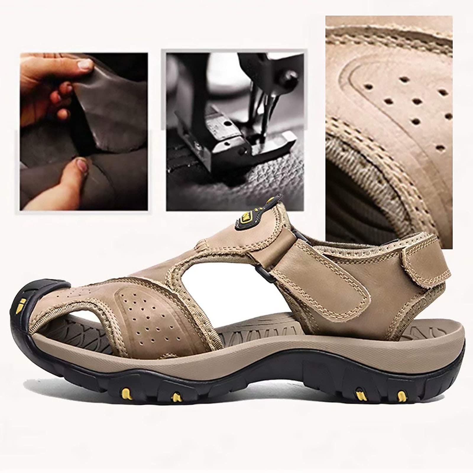 Men\'s Khaki Comfortable Athletic Hiking Sport Sandals Outdoor Beach Shoes Amazon.com: Men main image 3