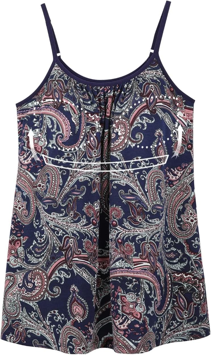 Camisoles for Women with Built in Bra Adjustable Strap Tank Tops Cami Sleeveless Summer Tops for Workout Sleeping Traveling