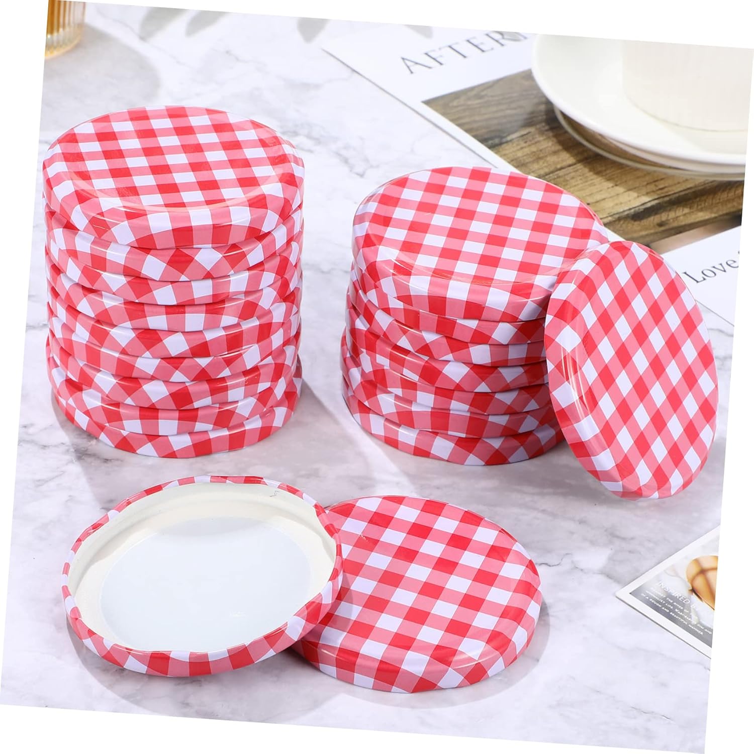 200pcs Tinplate Mason Jar Lids Wide Mouth Jar Caps Airtight Leakproof Food Storage Decor