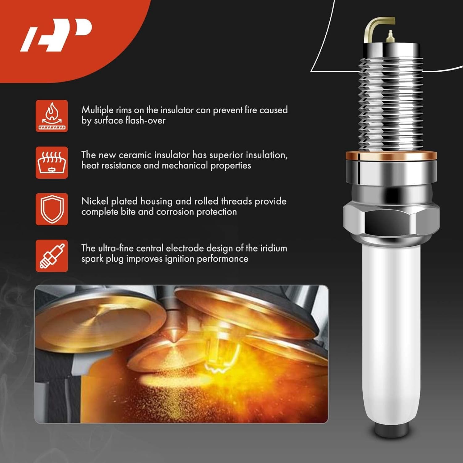 A-Premium Set of 4 Ignition Coil Pack and Iridium Spark Plugs Compatible with Volkswagen Jetta 2013, Jetta 2016-2018 & Audi A3, 1.4L