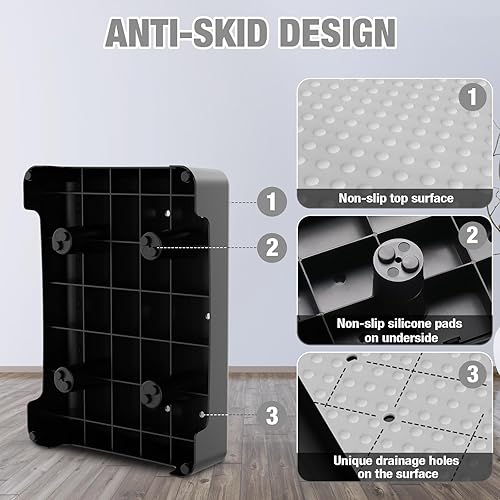 Vista 11 de HBTower Taburete de escalón, taburete de movilidad para adultos y personas mayores, plataforma antideslizante para interiores y exteriores, elevador