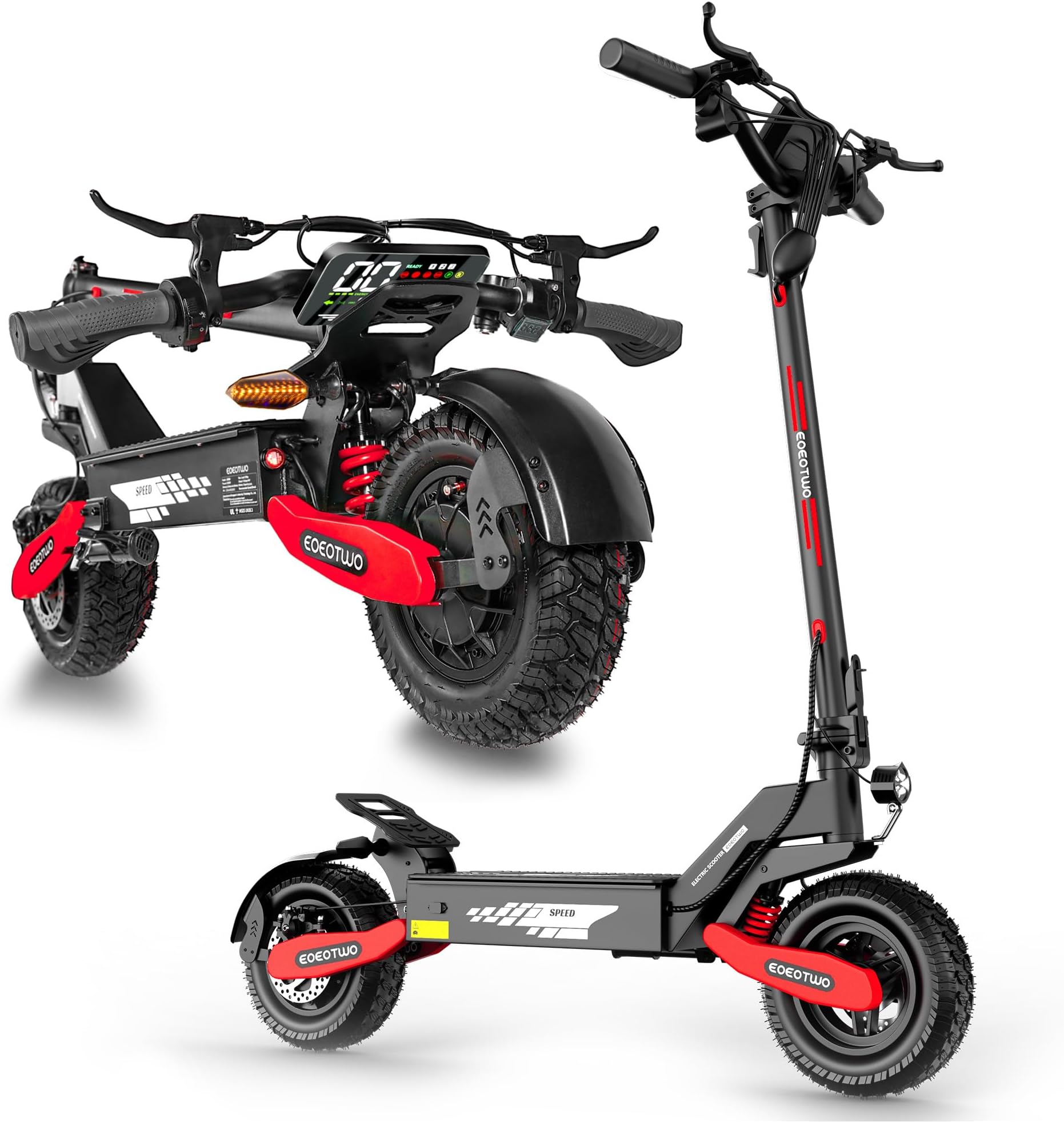 Electric Scooter for Adults, 1000W/1200W/2400 Motor Fast E Scooter, 10/11" Off-Road Tires, Up to 28/30/40 MPH Top Speed & 20/45 Miles Long Range, Dual Brake, Foldable
