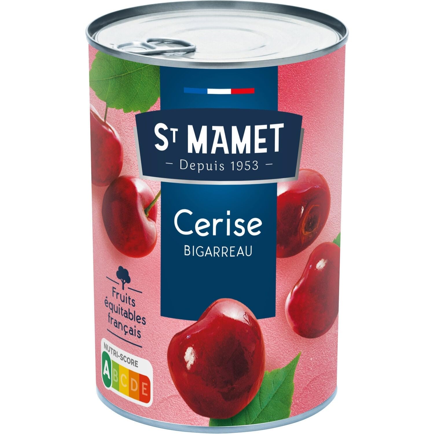 Des cerises équitables de France pour un dessert pratique et savoureux - ST MAMET Fruits au Sirop Bigarreaux, Boîte de 425g - Lot de 3