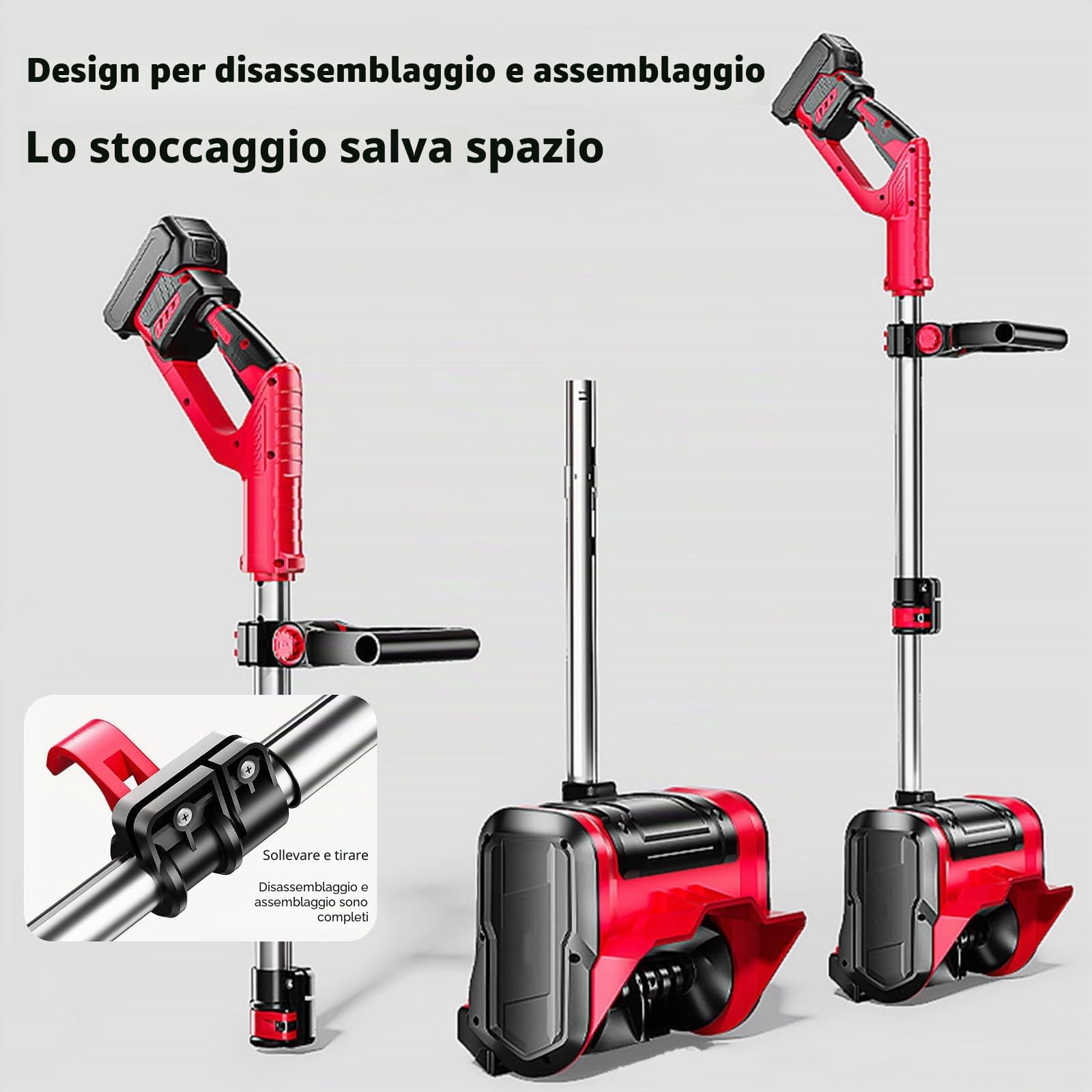 Pala da Neve elettrica, Pala da Neve Leggera e Staccabile per vialetto, Distanza di Lancio 26 Piedi, Pala spazzaneve per vialetto, Batteria da 4,0 Ah + caricabatteria