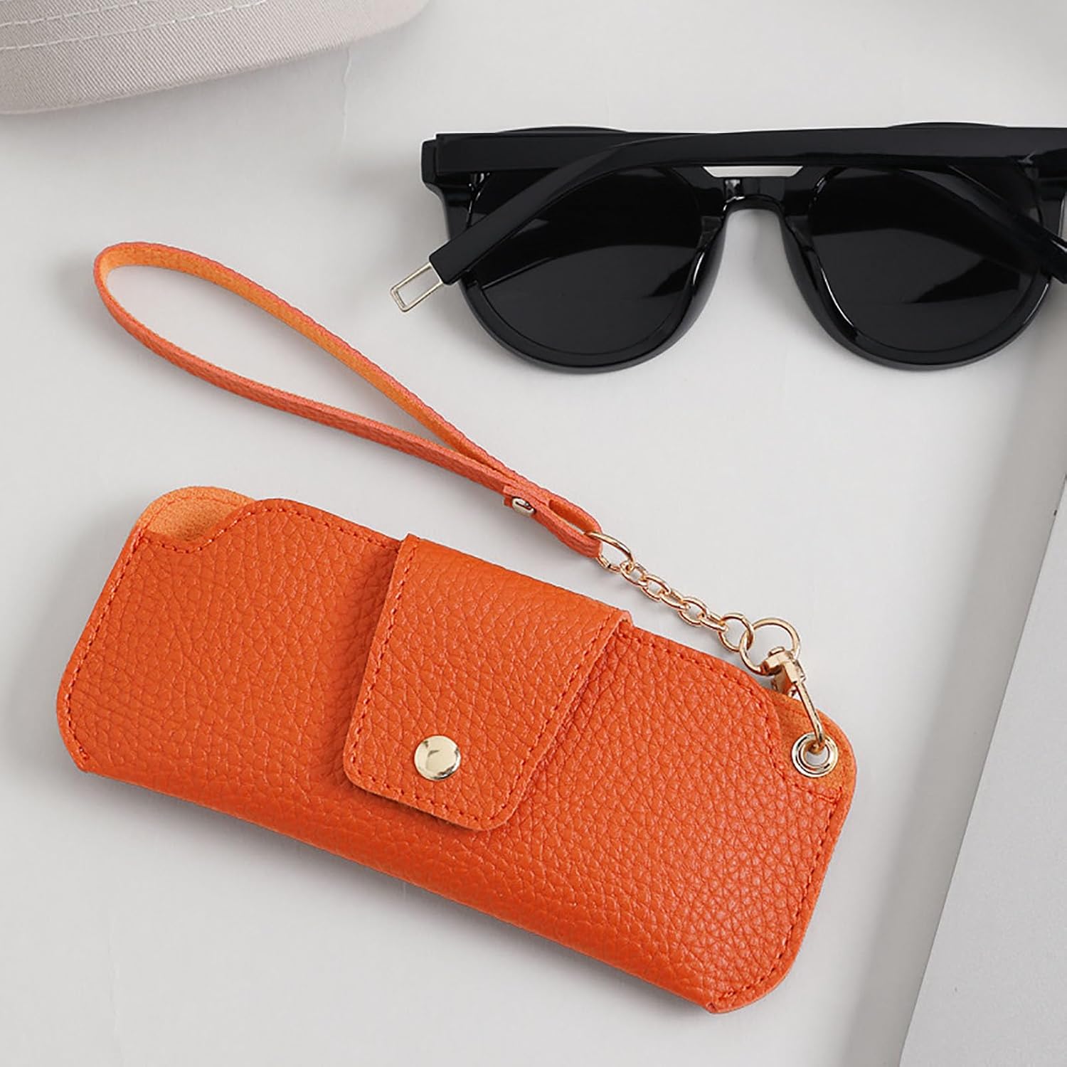 5pcs Leather Glasses Case, Ultra Slim Sunglasses Case, Spectacle Cases, Fits Most Eyeglasses & Sun Glasses, Minimalist Slim Design for Men & Women