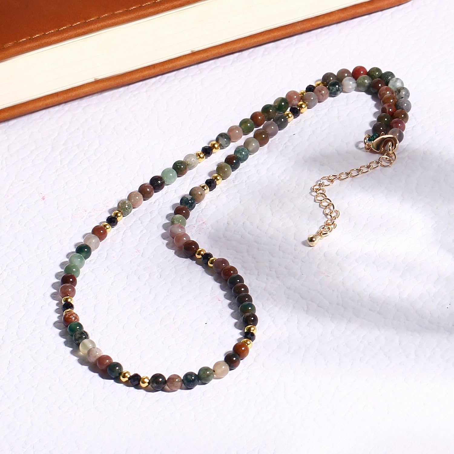 3-4mm Black Spinel Faceted Beads Dainty Choker Necklace Spiritual Agate Tiger's Eye Beaded Necklaces for Women Simple Boho Jewelry - Image 7