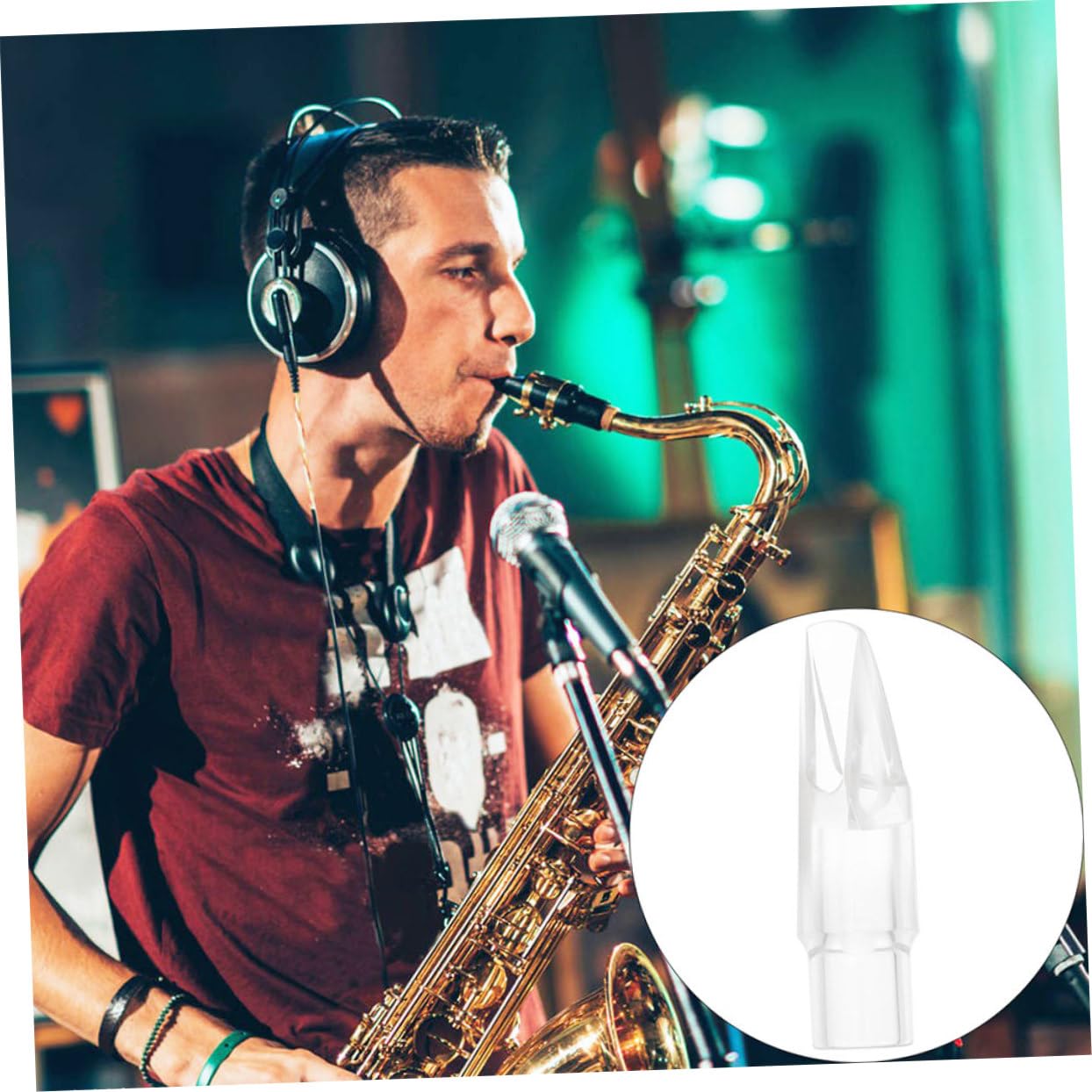 ibasenice 5pièces Saxophone Soprano Transparent Bec Exquis Pour Débutants Accessoire De Remplacement Compatible Avec Saxophones Soprano Et Alto