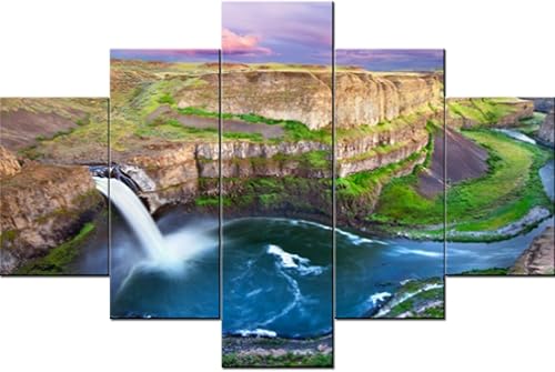 Vista 77 de Paisaje de 5 piezas pintura sobre lienzo