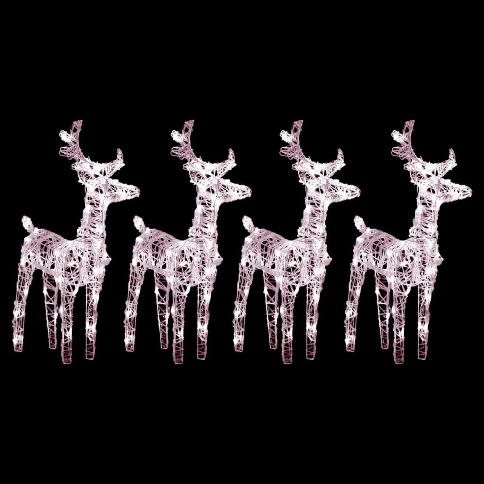 Gecheer LED-Rentiere 4 STK. Warmweiß 160 LEDs Acryl, Weihnachtsdekoration für Weihnachtsmarkt Festliche Eventdekoration Garten Rasen Terrasse Vorgarten Fassade3154252