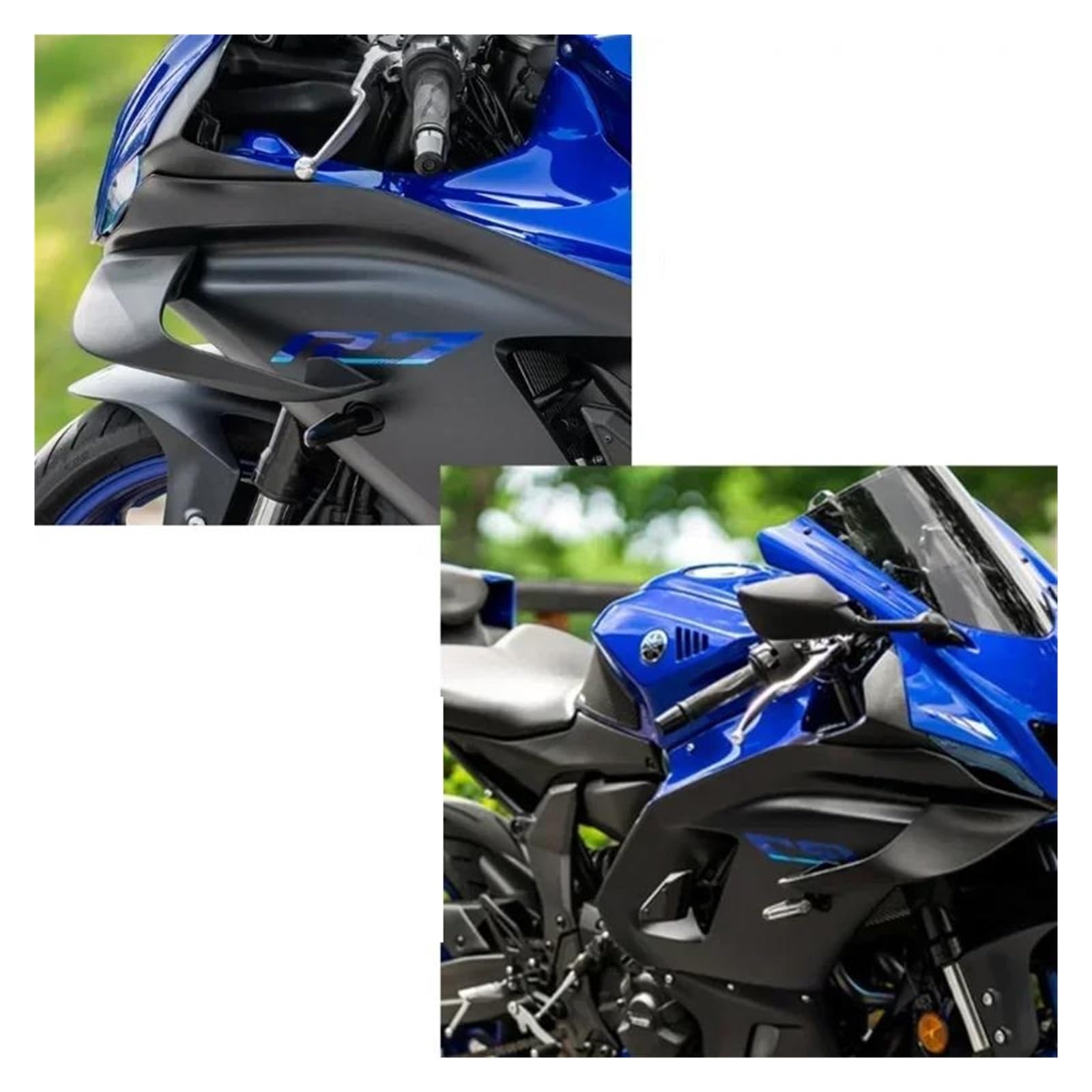 Motorradspoiler Für Yamaha YZF-R7 2021-2023 Motorrad Fixed Wing ABS Carbon Farbe Aerodynamische Winglets Flügel Spoiler Verkleidung Kit(Matte Carbon Paint)
