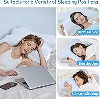 Vista 2 de Almohada cervical para dormir, almohadas para dormir de lado para adultos, almohada ergonómica de espuma viscoelástica con funda de almohada de seda