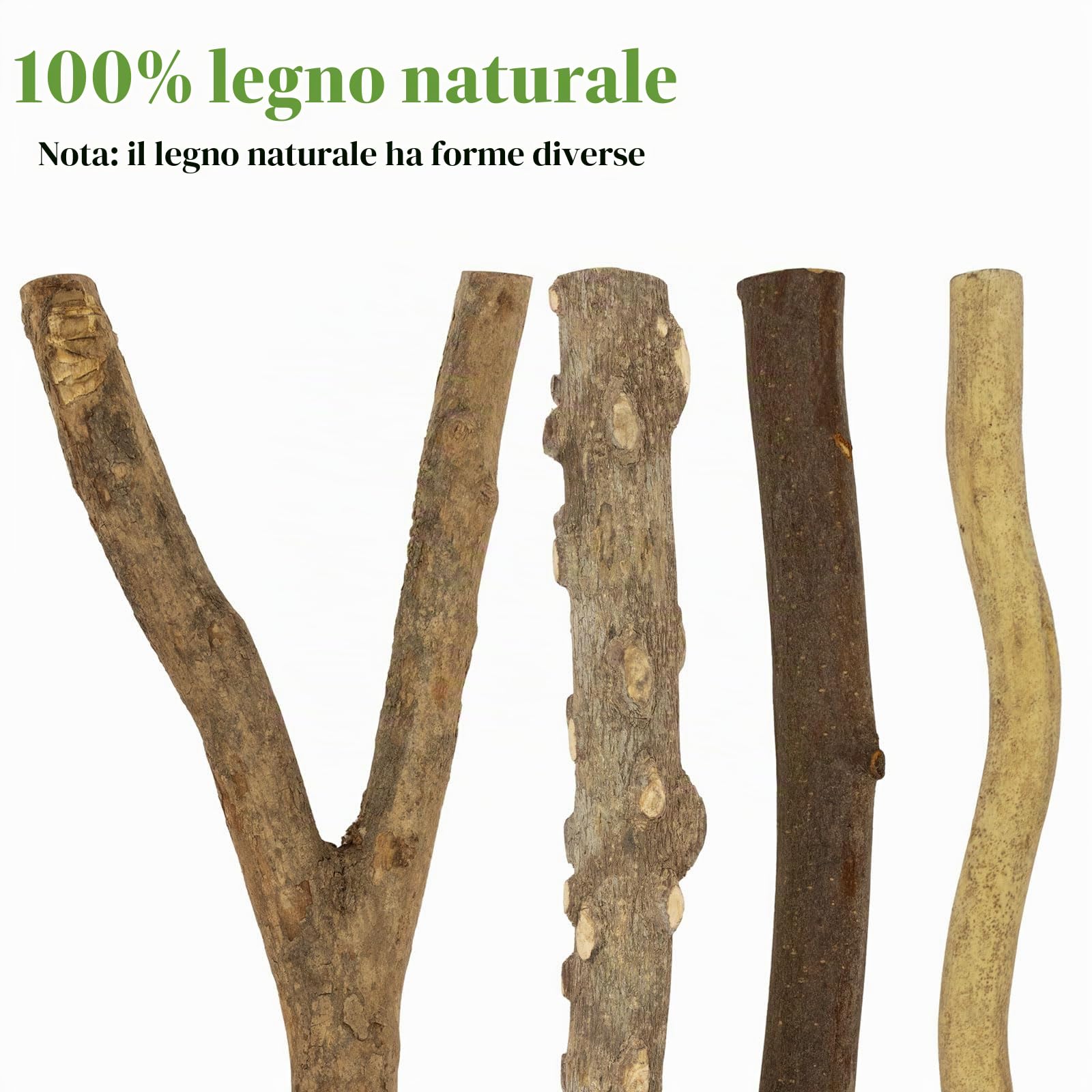 4 Pz Posatoi per Uccelli, Posatoi in Legno, Ramo D'uva Naturale Giocattolo per Pappagalli per Uccelli, Trespolo Posatoio Supporti per Uccelli in Legno Naturale per Piccolo Medi Pappagalli
