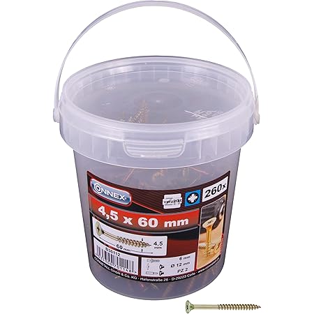 Secchio Viti Uni-Screw TX Connex 4.0x40 Mm | 500 Pezzi | Viti Per Lavori Fai Da Te E Professionisti - Foto 2