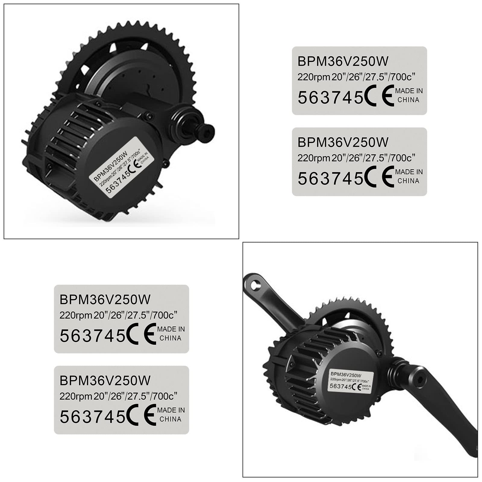 OTOTEC 10 Pz Adesivo Motore Mid Drive 10A 48 V 250 W Motore Impermeabile Adesivo Decalcomania 4.2x2.1 Cm Motore Etichetta CE Tag Compatibile Con BAFANG BBS02B BBS01