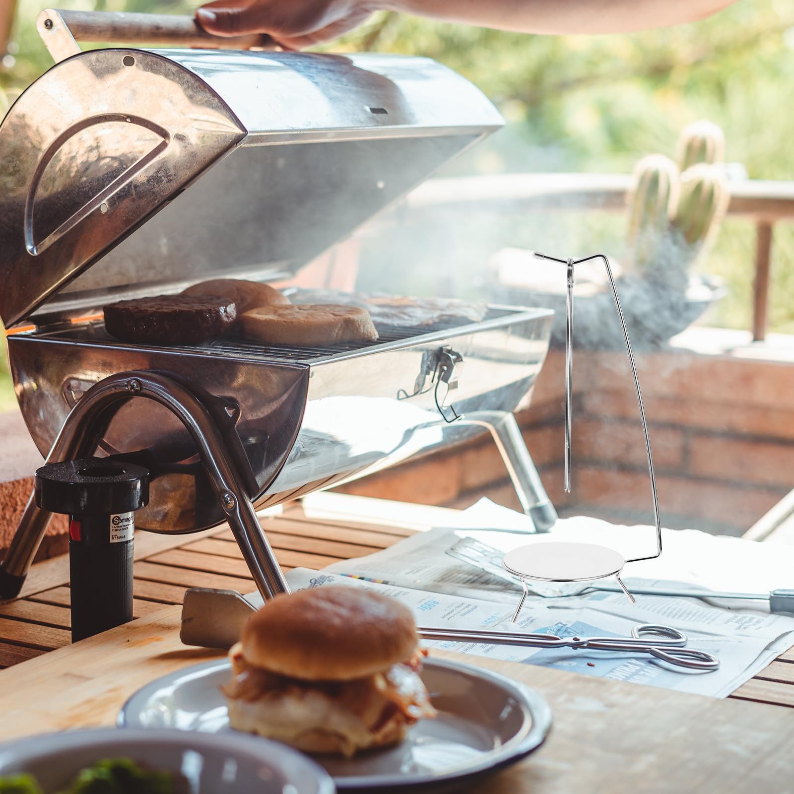 Set di spiedini per barbecue in acciaio inox, con vassoio antigoccia, per cucinare all'aperto e grigliare carne, perfetti per gli amanti del barbecue e per l'intrattenimento