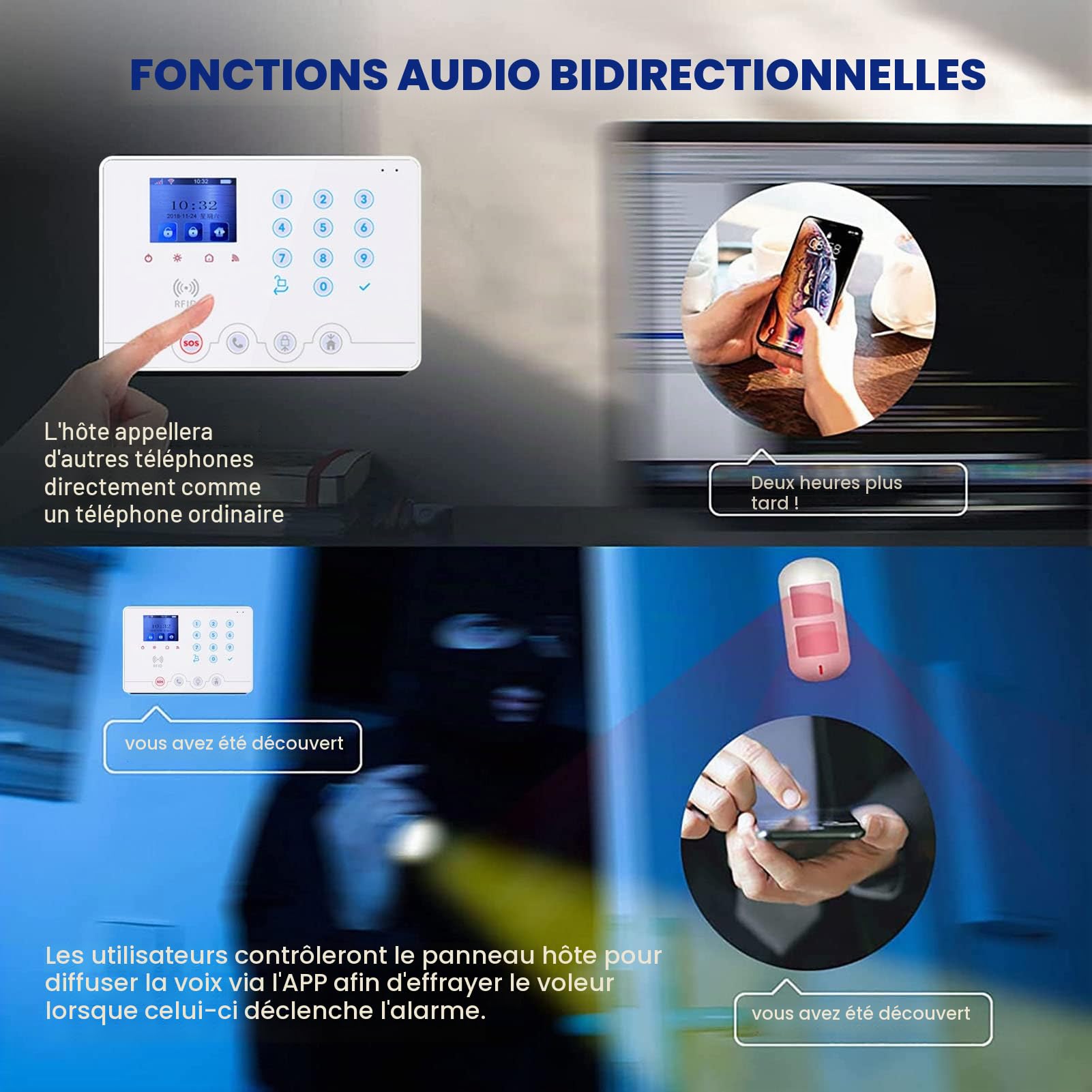 Wolf-Guard Alarme Maison, Système d'Alarme Domestique WiFi 4G/GSM sans Fil avec Sirène 120 DB