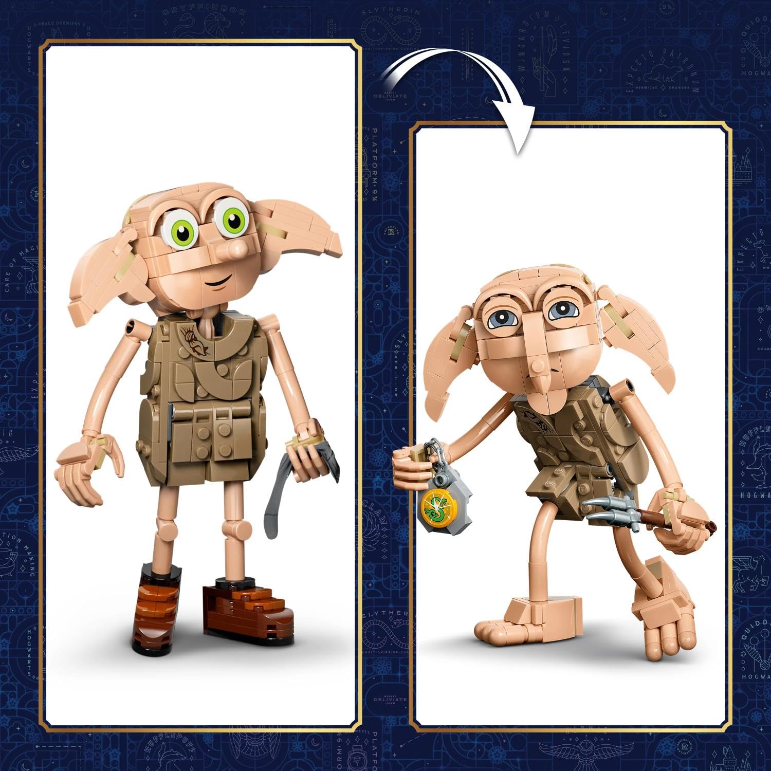 LEGO Harry Potter Dobby l’Elfe Libre - Jouet - Maquette se Transformant en Figurine de Kreattur - Décoration de Chambre d'enfant DIY - Cadeau pour Fille, Garçon ou Fan dès 8 Ans 76469