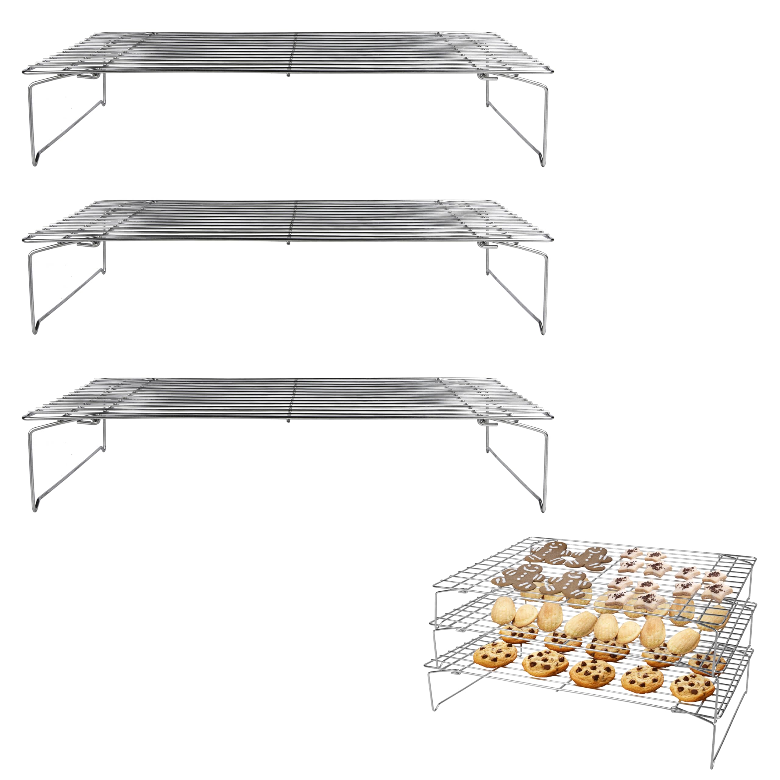 LILY COOK KP5595 Kühlgitter, 3 Etagen, für Küche, Gebäck, Küchenutensilien