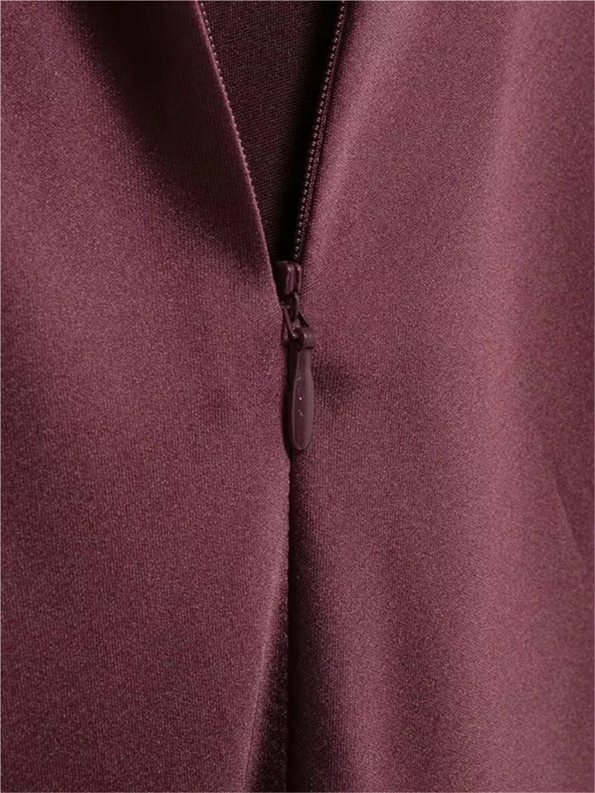 Abiti Spalline Abito Lungo da Donna in Raso con Scollo all'Americana, Senza Schienale, con Fiocco, Cerniera Posteriore, Abiti da Donna